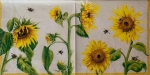 Serviette Sonnenblumen, Bienen, Rarität